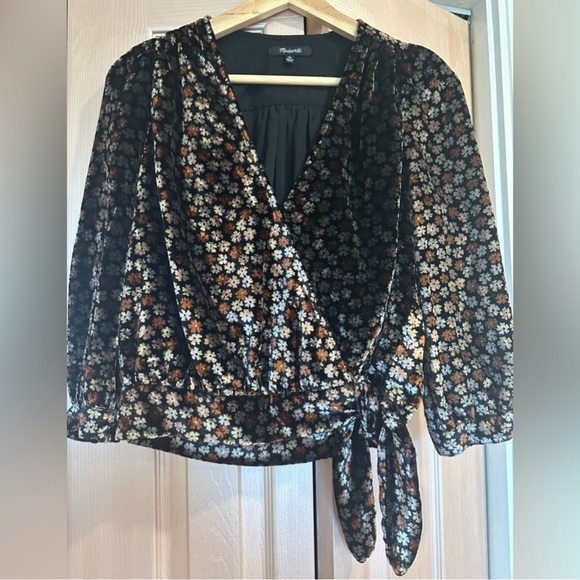 Madewell Velvet Wrap Top in
Petite Blooms - Picture 6 of 7